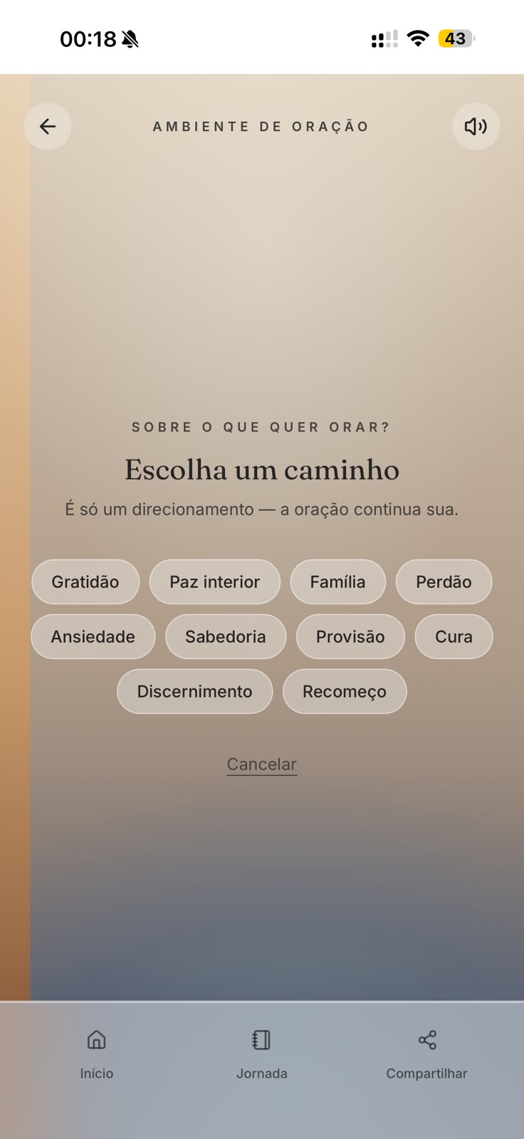 Escolha do tema de oração